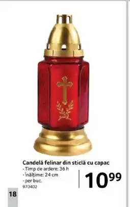 Selgros Candelǎ felinar din sticlă cu capac Ofertă