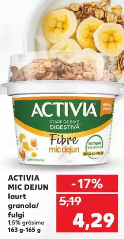 Kaufland ACTIVIA MIC DEJUN laurt granola/ fulgi Ofertă