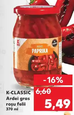 Kaufland K-CLASSIC Ardei gras roşu felii Ofertă