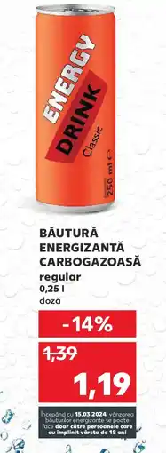 Kaufland Băutură energizantă carbogazoasă regular Ofertă