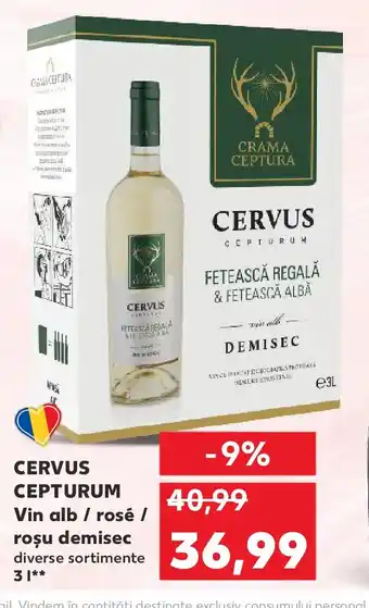 Kaufland CERVUS CEPTURUM Vin alb / rosé / roșu demisec Ofertă