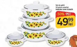 Supeco Vanora Sun flower set de gătit emailat Ofertă
