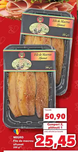 Kaufland NEGRO File de macrou afumat Ofertă
