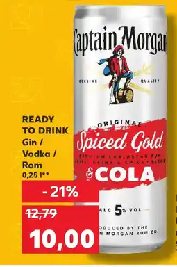 Kaufland Captain Morgan Ready to drink Gin / Vodka / Rom Ofertă