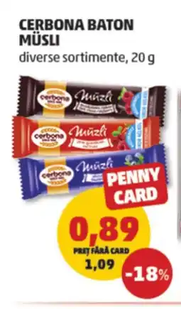 Penny Cerbona baton müsli Ofertă