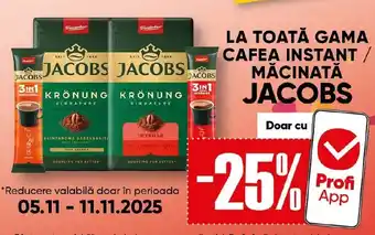 LA TOATĂ GAMA, CAFEA INSTANT MĂCINATĂ JACOBS