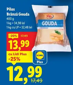Lidl Pilos Brânză Gouda Ofertă
