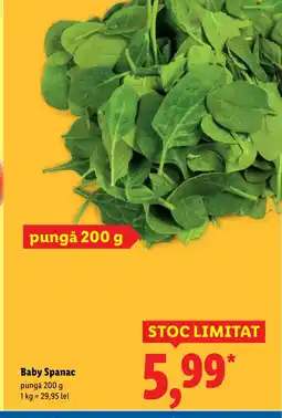 Lidl Baby Spanac Ofertă
