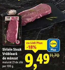 Lidl Sirloin Steak Vrǎbioară de mânzat maturat Ofertă