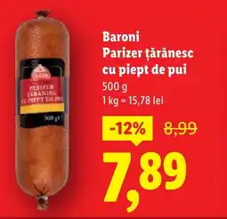 Lidl Baroni Parizer ţărănesc cu piept de pui Ofertă