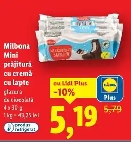 Lidl Milbona Mini prăjitură cu cremă cu lapte Ofertă