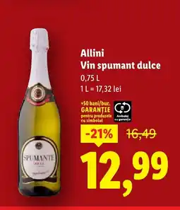 Lidl Allini Vin spumant dulce Ofertă