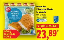 Lidl Ocean Sea File de cod Alaska în panadǎ Ofertă