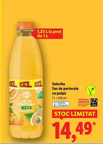 Lidl Solevita Suc de portocale cu pulpǎ Ofertă