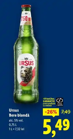 Lidl Ursus Bere blondă Ofertă