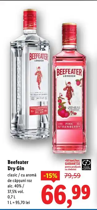 Lidl Beefeater Dry Gin Ofertă