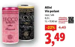 Lidl Allini Vin perlant Ofertă