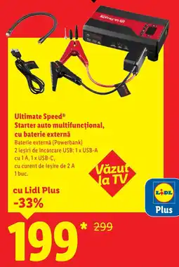 Lidl Ultimate Speed® Starter auto multifuncțional, cu baterie externă Ofertă