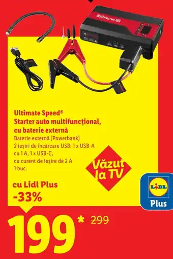 Ultimate Speed® Starter auto multifuncțional, cu baterie externă