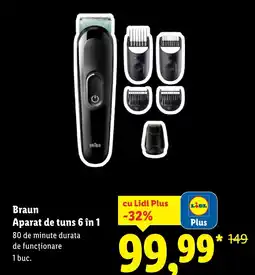 Lidl BRAUN Aparat de tuns 6 în 1 Ofertă