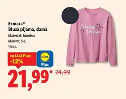 Lidl EsmaraⓇ Bluzǎ pijama, damă Ofertă