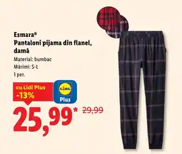 Lidl EsmaraⓇ Pantaloni pijama din flanel, damă Ofertă