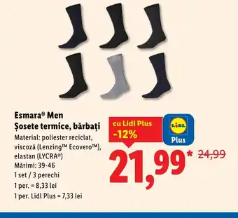 Esmara® Men Șosete termice, bărbați