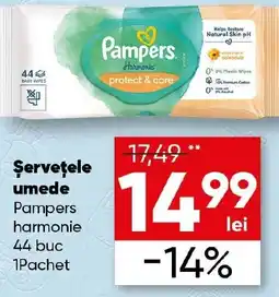 PROFI Şerveţele umede Pampers harmonie Ofertă