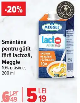 Carrefour Smântână pentru gătit fără lactoză, Meggle Ofertă