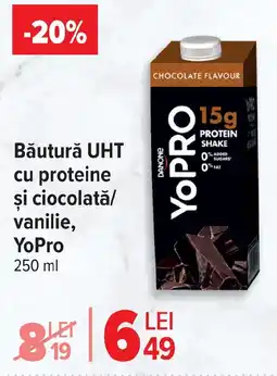 Carrefour Băutură UHT cu proteine şi ciocolată/ vanilie, YoPro Ofertă