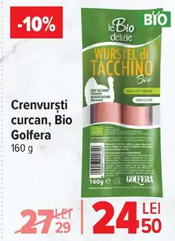 Carrefour Crenvursti curcan, Bio Golfera Ofertă