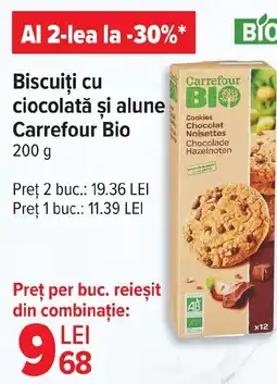 Carrefour Biscuiţi cu ciocolată şi alune Carrefour Bio Ofertă