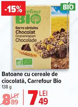 Carrefour Batoane cu cereale de ciocolată, Carrefour Bio Ofertă