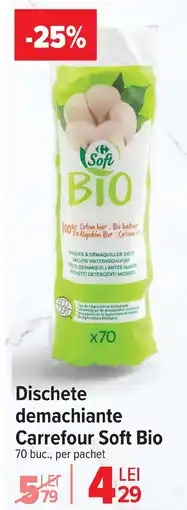 Carrefour Dischete demachiante Carrefour Soft Bio Ofertă