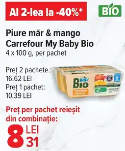 Carrefour Piure măr & mango Carrefour My Baby Bio Ofertă