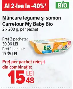 Carrefour Mâncare legume şi somon Carrefour My Baby Bio Ofertă