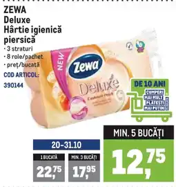 Metro ZEWA Deluxe Hârtie igienică piersicǎ Ofertă