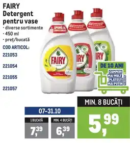 Metro FAIRY Detergent pentru vase Ofertă