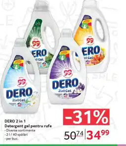 Selgros DERO 2 în 1 Detergent gel pentru rufe Ofertă