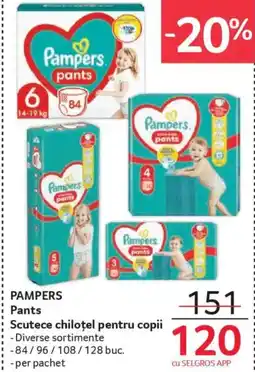 Selgros PAMPERS Pants Scutece chiloțel pentru copii Ofertă