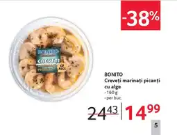 Selgros BONITO Creveţi marinați picanți cu alge Ofertă