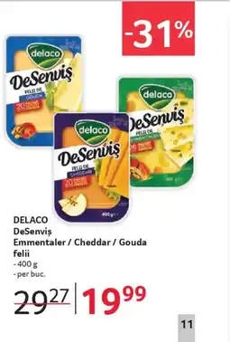 Selgros DELACO Desenvis Emmentaler / Cheddar / Gouda felii Ofertă