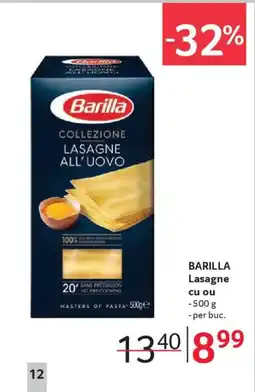 Selgros BARILLA Lasagne cu ou Ofertă
