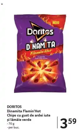 Selgros DORITOS Dinamita Flamin'Hot Chips cu gust de ardei iute și lămâie verde Ofertă
