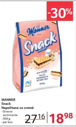 Selgros MANNER Snack Napolitane cu cremă Ofertă