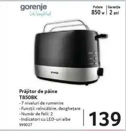 Selgros Gorenje Prăjitor de pâine T850BK Ofertă