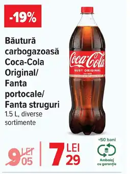 Carrefour Market Băutură carbogazoasă Coca-Cola Original/ Fanta portocale/ Fanta struguri Ofertă