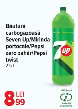 Carrefour Market Băutură carbogazoasă Seven Up/Mirinda portocale/Pepsi zero zahǎr/Pepsi twist Ofertă