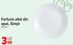 Carrefour Market Farfurie albă din opal, Simpl Ofertă