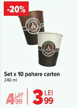 Carrefour Market Set x 10 pahare carton Ofertă